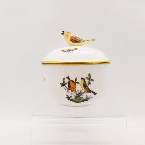 Herend Sugar Bowl Bird Knob Rothschild Bird