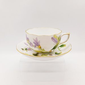 Herend Teacup and Saucer Royal Garden Butterfly Lilac