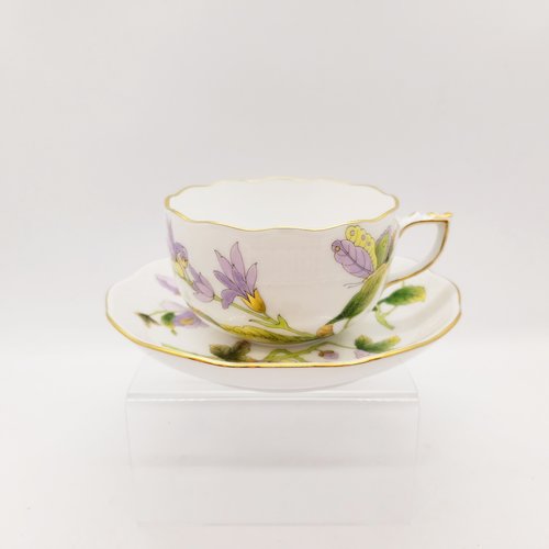 Herend Teacup and Saucer Royal Garden Butterfly Lilac