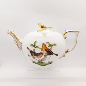 Herend Teapot Bird Knob Rothschild Bird