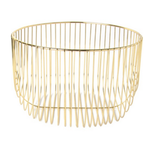 IHR Round Wire Basket - GOLD - LARGE 25cm x 16cm