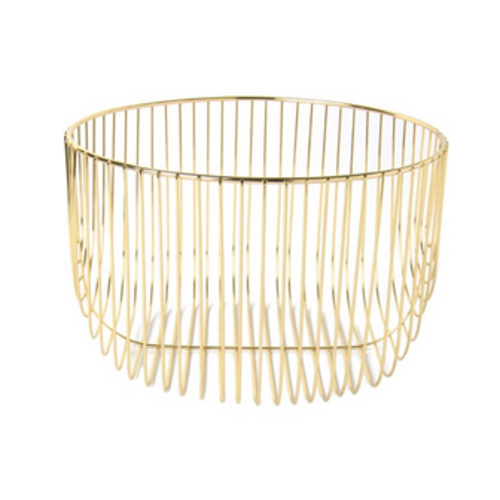 IHR Round Wire Basket - GOLD - LARGE 25cm x 16cm