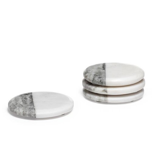 Torre & Tagus Two Tone Marble Coasters Round/ Set of 4 Torre & Tagus Two Tone Marble Coasters Round/ Set of 4