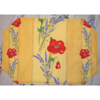 PLACEMAT Yellow Poppies. 100% Cotton