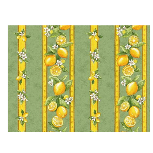 L'Art de Vivre Inc. TABLECLOTH RECT. 51" X 72" Sage Green Lemon Blossom Made in France COATED L'Art de Vivre Inc. TABLECLOTH RECT. 51" X 72" Sage Green Lemon Blossom Made in France COATED