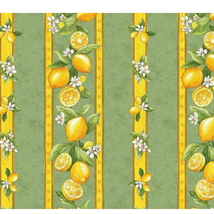 L'Art de Vivre Inc. TABLECLOTH RECT. 60" X 102" Sage Green Lemon Blossom .COATED