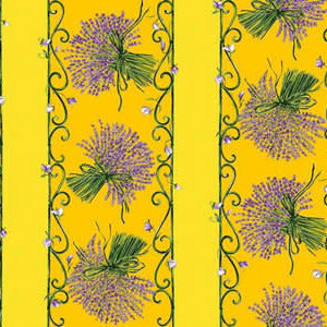 L'Art de Vivre Inc. TABLECLOTH RECTANGULAR  60" X 86" Yellow Lavender . COATED
