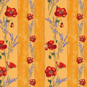 L'Art de Vivre Inc. TABLECLOTH RECT. 60"x86" Yellow Poppies.100% Cotton