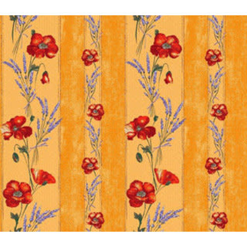 L'Art de Vivre Inc. TABLECLOTH RECT. 60"x86" Yellow Poppies.100% Cotton