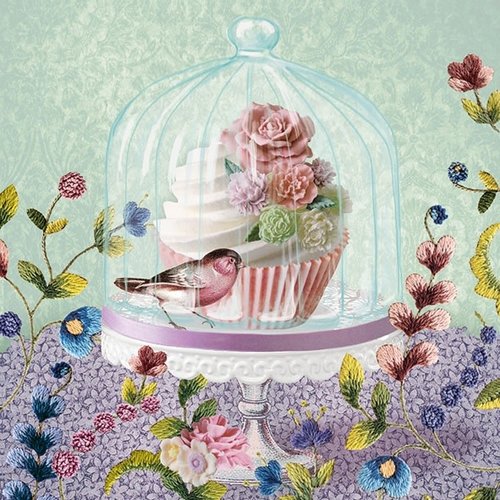 IHR Napkin Lunch Paper Cupcake in Glass IHR Napkin Lunch Paper Cupcake in Glass