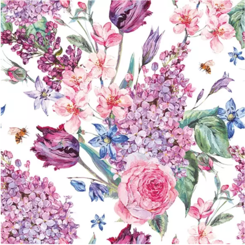 Carsim Napkin Lunch Paper Flower Composition Lila Carsim Napkin Lunch Paper Flower Composition Lila