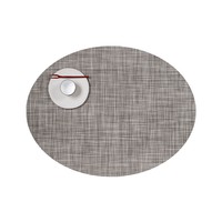 Placemat Mini Basketweave Oval Gravel