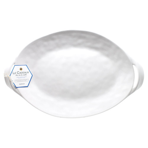 Le Cadeaux BIANCO Small Two Handled Oval Platter 38cm Le Cadeaux BIANCO Small Two Handled Oval Platter 38cm
