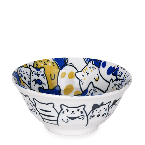 Nicetys Import JAPANESE Bunch of Cats Bowl 532ml- BLUE Nicetys Import JAPANESE Bunch of Cats Bowl 532ml- BLUE