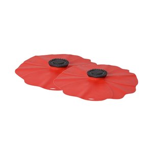 CHARLES VIANCIN Lid Drink Silicone Poppy 10cm Set of 2