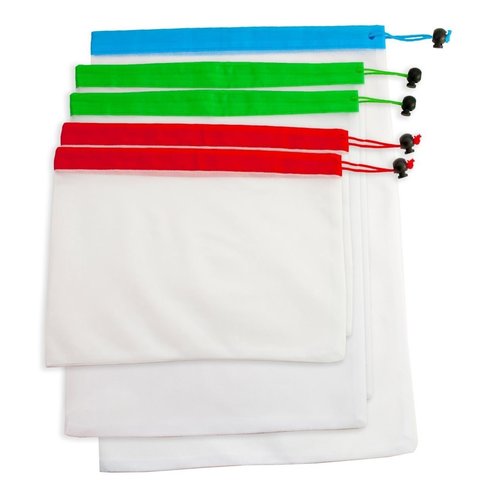 KITCHENBASICS Produce Bags/ Set of 5 -Assorted Nylon KITCHENBASICS Produce Bags/ Set of 5 -Assorted Nylon