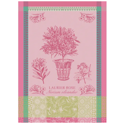Garnier Thiebaut Garnier Thiebaut Tea Towel Laurier en Pot Rose Garnier Thiebaut Garnier Thiebaut Tea Towel Laurier en Pot Rose
