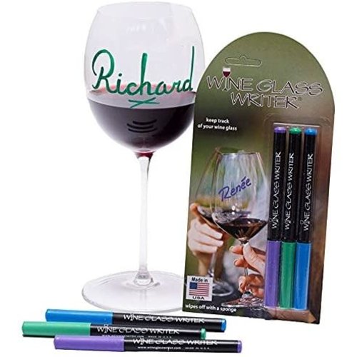 WINE GLASS WRITER INC. WINE GLASS DECORATOR PENS - - 3 PENS - MADE IN THE USA WINE GLASS WRITER INC. WINE GLASS DECORATOR PENS - - 3 PENS - MADE IN THE USA