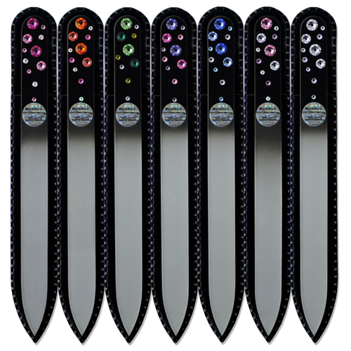 Kissing Cranes 1834 Glass nail file with Swarovski stones