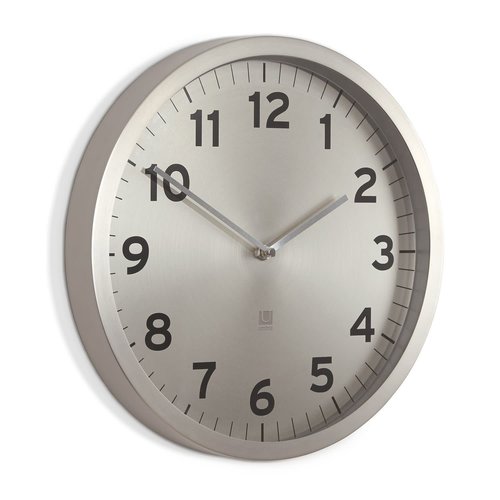 Umbra ANYTIME CLOCK 12.5 IN. NICKEL Umbra ANYTIME CLOCK 12.5 IN. NICKEL