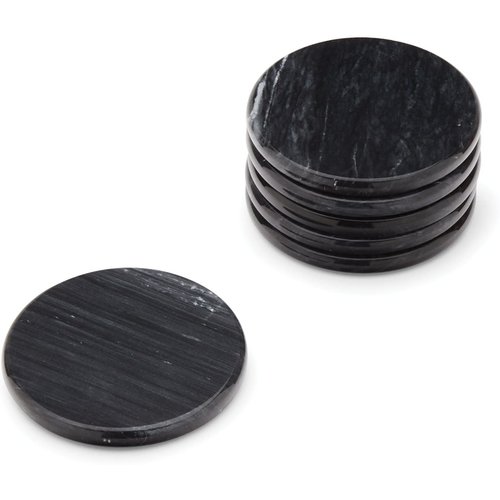 Fox Run Coasters Black Marble/ Set of 6 Fox Run Coasters Black Marble/ Set of 6