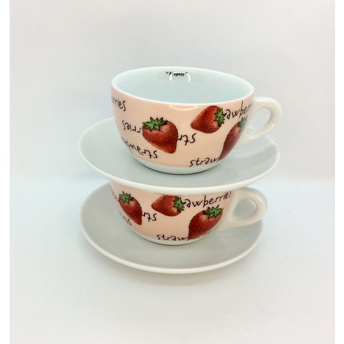 Ancap FRAGOLE Latte Cup Verona w/saucer (Strawberry)