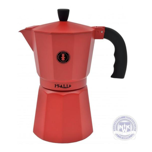 Adamo Import TESTAROSSA SARA Stovetop Espresso Maker 6-cup RED Adamo Import TESTAROSSA SARA Stovetop Espresso Maker 6-cup RED