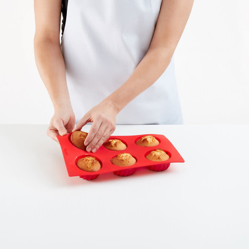 Lekue Lékué Savarin Mini Bundt 6 Cavity Baking Mould Red