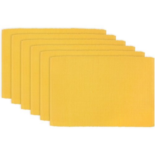 Texstyles Deco PLACEMAT SOLID RIB POLY/COTTON YELLOW- 13” X 19” Texstyles Deco PLACEMAT SOLID RIB POLY/COTTON YELLOW- 13” X 19”