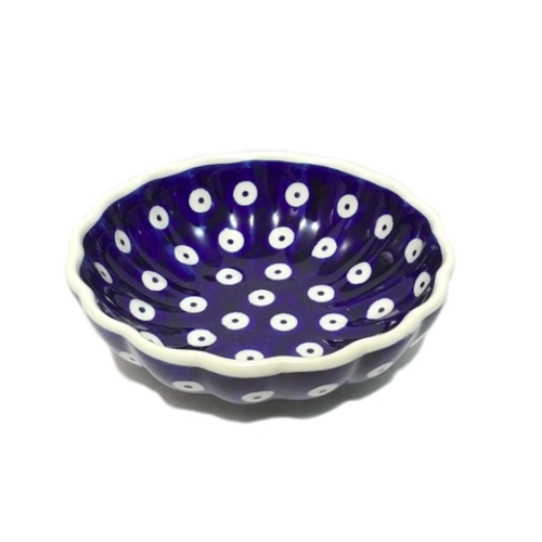 Polish Pottery Bowl 12 cm Shell Style POLKA DOT Polish Pottery Polish Pottery Bowl 12 cm Shell Style POLKA DOT Polish Pottery