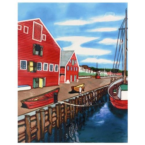 Benaya Handcrafted Art Decor TILE - DOCK SIDE- 11” x 14” Benaya Handcrafted Art Decor TILE - DOCK SIDE- 11” x 14”