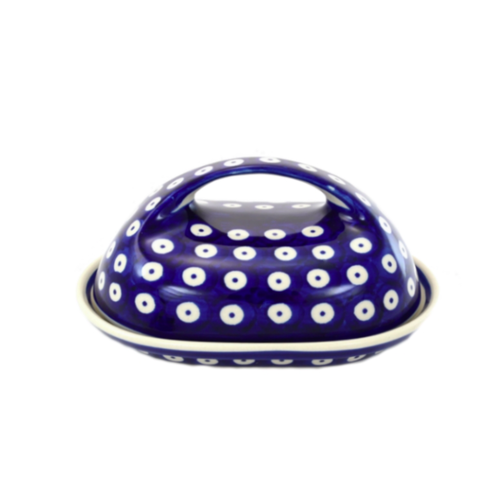 K and U Import Butter dish with handle POLKA DOT Polish Pottery K and U Import Butter dish with handle POLKA DOT Polish Pottery