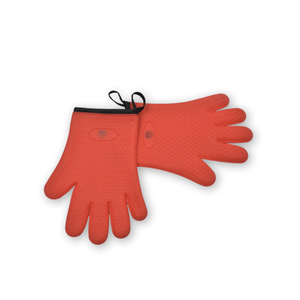 Oven Mitt Set Red SILICONE HEART PATTERN