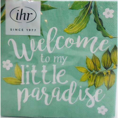 Carsim Napkin Cocktail Paper WELCOME TO PARADISE Carsim Napkin Cocktail Paper WELCOME TO PARADISE