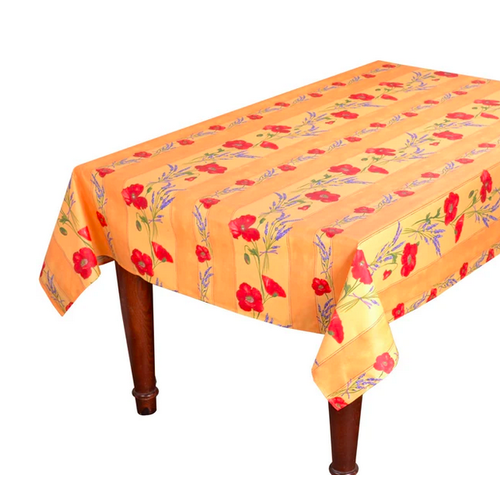 L'Art de Vivre Inc. TABLECLOTH RECTANGULAR 60x86 ins. Yellow Poppies COATED L'Art de Vivre Inc. TABLECLOTH RECTANGULAR 60x86 ins. Yellow Poppies COATED