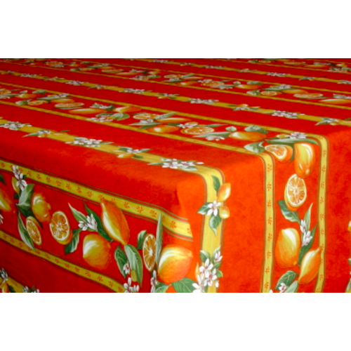 L'Art de Vivre Inc. TABLECLOTH RECTANGULAR 60x86 ins. Orange Lemon Blossom COATED L'Art de Vivre Inc. TABLECLOTH RECTANGULAR 60x86 ins. Orange Lemon Blossom COATED