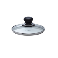 SCANPAN 16cm Glass Lid Black Knob