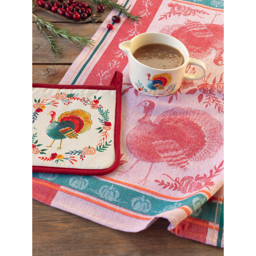 Now Designs Tea Towel Harvest Turkey Jacquard