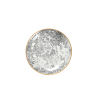 Trivia Salad Plate with Gold Rim 8.5 inches