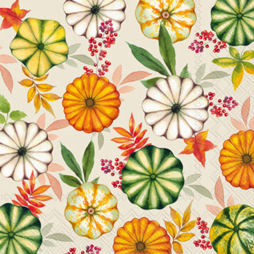 IHR Napkin Cocktail Paper COLOURFUL PUMPKINS IHR Napkin Cocktail Paper COLOURFUL PUMPKINS