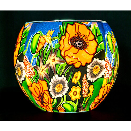 Benaya Handcrafted Art Decor LIGHT GLASS Poppy Garden Benaya Handcrafted Art Decor LIGHT GLASS Poppy Garden
