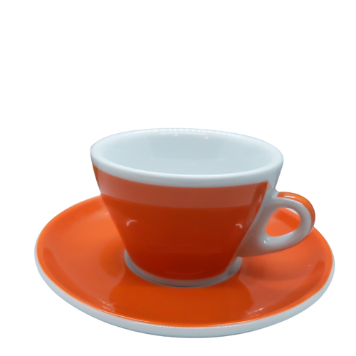 Ancap MILLECOLORI Cappuccino Cup and Saucer Torino Orange Ancap MILLECOLORI Cappuccino Cup and Saucer Torino Orange