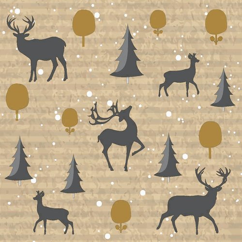 OCD Napkin Cocktail Paper Deer Forest OCD Napkin Cocktail Paper Deer Forest