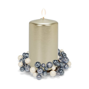 Abbott Grey & Pearl Ball Candle Ring 5.5 ins. D.