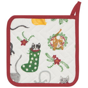 Now Designs Pot Holder Patterned Set/2 Meowy Christmas