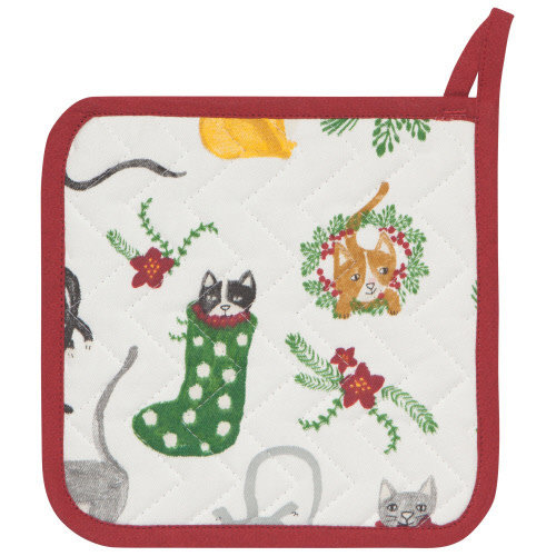 Danica Pot Holder Patterned Set/2 Meowy Christmas Danica Pot Holder Patterned Set/2 Meowy Christmas
