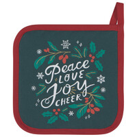Pot Holder Patterned Set/2 Peace & Joy