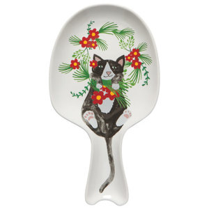 Now Designs Spoon Rest Meowy Christmas