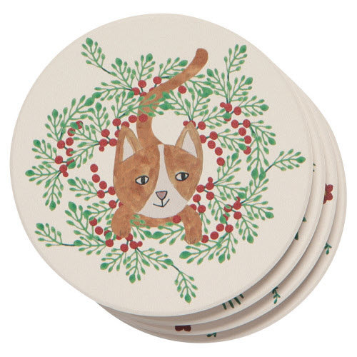 Danica COASTER Meowy Christmas Soak up/ Set of 4 Danica COASTER Meowy Christmas Soak up/ Set of 4