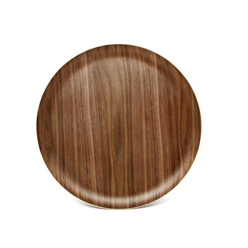 Natural Living Round Bar Serving Tray 33.7 cm Wood Finish